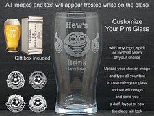 Pint glass gift boxed engraved - glass,
