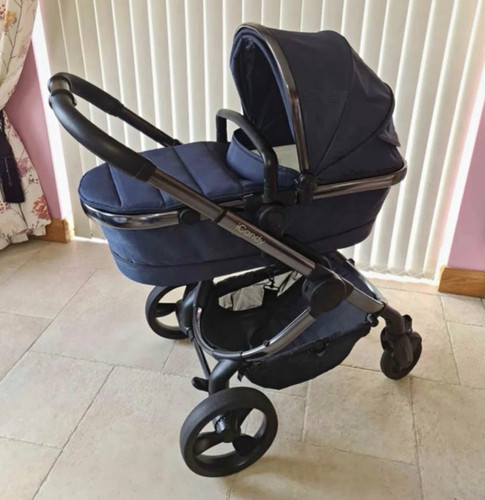 Icandy peach blue black pram - 6, blue/black