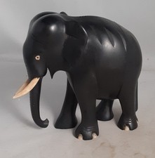 Vintage Ebony Wood Elephant