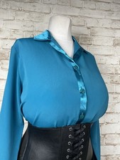 Shiny Satin Trim Secretary
