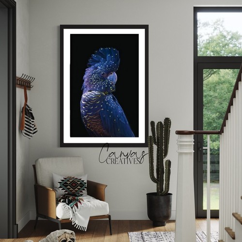 Blue cockatoo bird wall - blue,