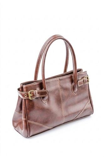 Women brown leather handbag - leather,