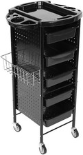 6 Tier Hairdressing Trolley Cart on Wheels Rolling Beauty Storage Rack