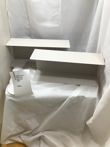Grey floating box shelves set - floating,