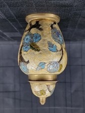 Brass & Cloisonné Enamel Type Ginger Jar 12.5cm High Floral Design with Lid 