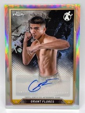 2024 Topps Chrome Boxing Grant Flores Refractor Auto Card Super Welterweight
