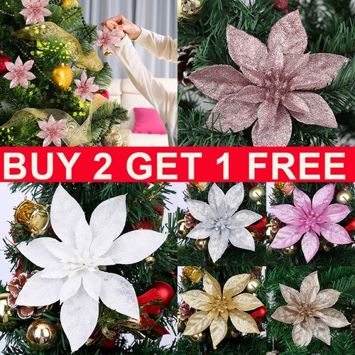 10x christmas large poinsettia - christmas,