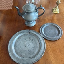 Antique Pewter Charger Plate