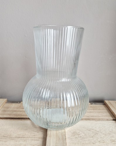 Ikea clear glass ribbed vase - ikea,