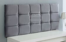 HEADBOARD PLUSH VELVET  CUBE  IN   20" HIGH -| SINGLE | DOUBLE | KINGSIZE | 