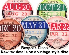 Vintage 1960s Style Tax Disc /