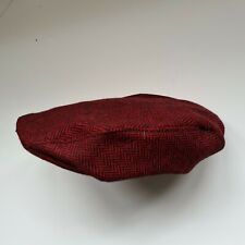 Baby boy's red herringbone tweed & lined flat cap newborn to 36 month childs