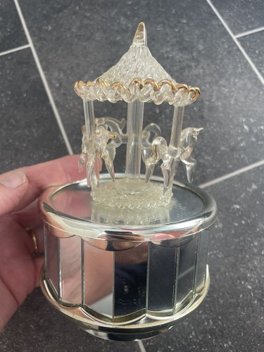 Vintage glass musical carousel - vintage,