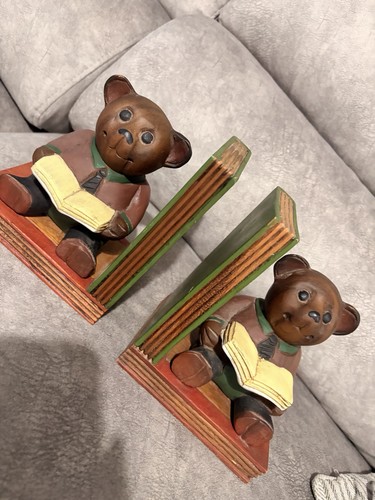 Vintage wooden teddy - vintage,