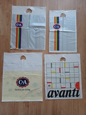 Collectable Carrier Bags C&A Bundle x4–Silver Rainbow Stripes, Avanti, Buttons