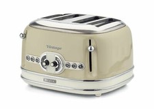Retro 4 Slice Toaster, Cream