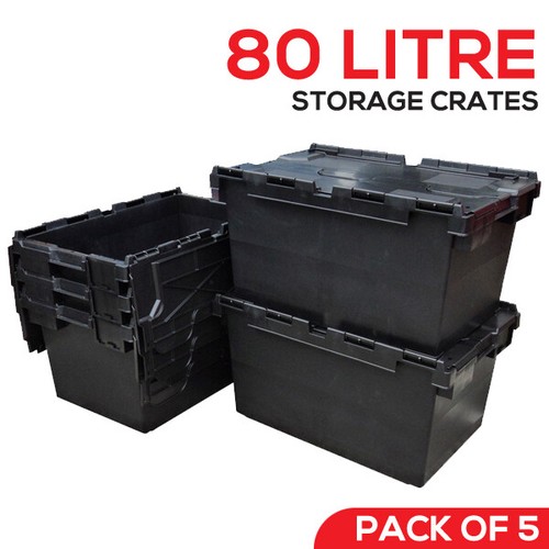 Large black plastic crates - 5,