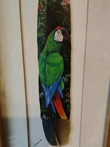 Feather art hand - hand, painted
