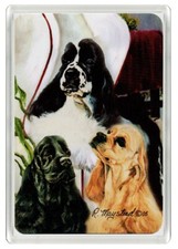 FRIDGE MAGNET BEAUTIFUL VINTAGE DOG PLAYING CARD COCKER SPANIEL GREAT GIFT