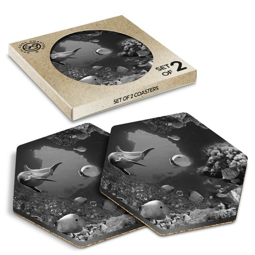 Hexagon coasters bw - hexagon,