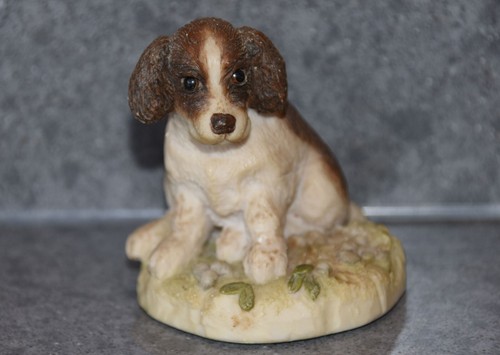 Vintage brown white puppy - ,
