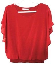 Women's XXL red circle neck