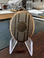 Edwardian Art Deco Antique 9ct Rose Gold Back & Front Locket Pendant 3.9cm, 5.2g