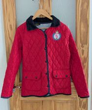 VINTAGE EARLY 2000s PAULS BOUTIQUE RED QUILTED JACKET UK SIZE 12