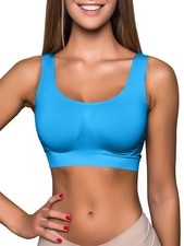 Womens Ladies Comfort Padded Stretch Sports Yoga Bra Top Crop Vest Tank