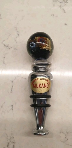 Murano art glass ball wine