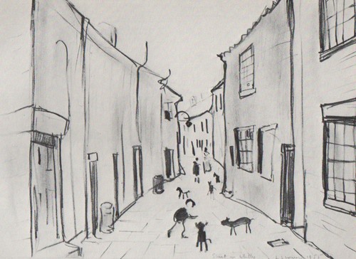 Lowry pencil drawing - l,