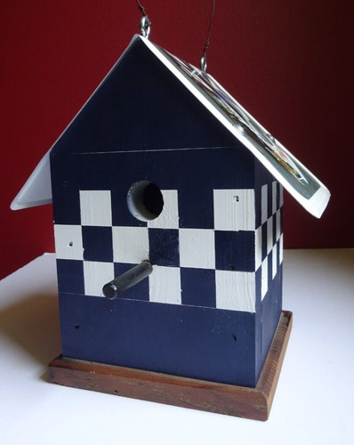 Decorated birdhouse green - decorated,