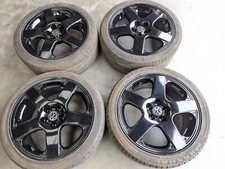 4x GLOSS BLACK VW POLO SKODA FABIA SANTA MONICA 17" ALLOY WHEELS WITH TYRES