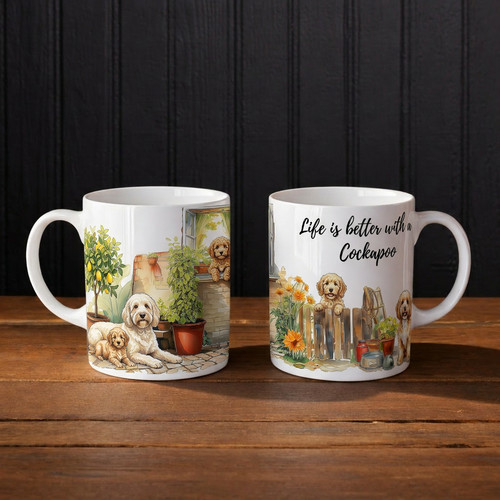 Cockapoo dog mug - mug, life