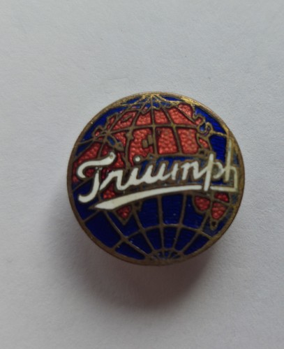 Vintage enamel triumph globe - triumph,