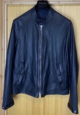 Burberry London Reversible Cafe Racer Leather Jacket Black/Navy IT50 RRP £1,240
