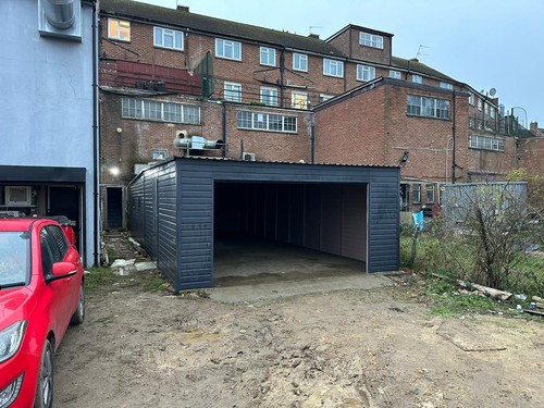 Metal building garden - building,