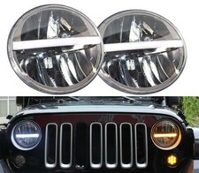 2X 7" LED H4 HEADLIGHTS For