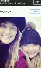 NEW FUR POM POM BLACK BEANIE HAT AS  WORN BY GEORGIA TOFFOLO MIC, THIS MORNING
