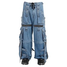 X Strap Denim Pants, Punk