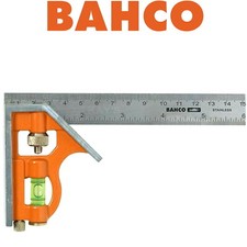 BAHCO 150mm Combination Set Square With Spirit Level Stainless Steel Ruler CS150