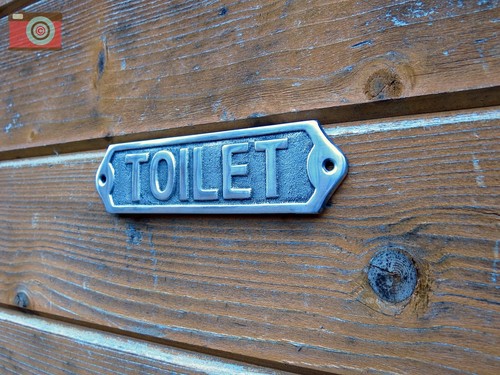 Aluminium toilet sign - aluminium, "toilet"