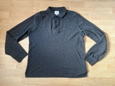 Men’s Peter Werth Long Sleeve Polo Shirt Dark Grey Size Large