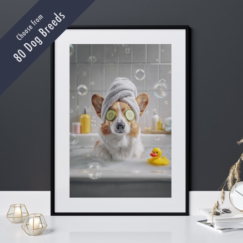 Funny dog bath print - funny, –