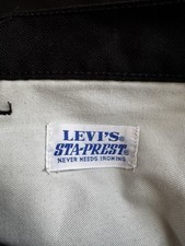 Vintage 1997 Levi’s Sta-Prest Pants Black W33 L31 Made in Italy Rare