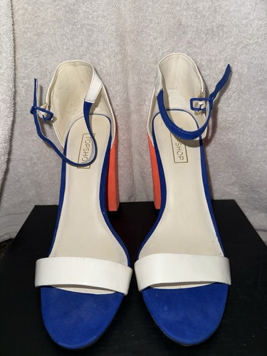 Topshop white blue and orange - topshop, white,