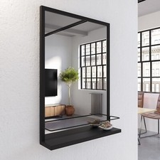 Rectangular Black Mirror with Shelf - 50 x 70cm - Iona BUN/BeBa_24920/90945