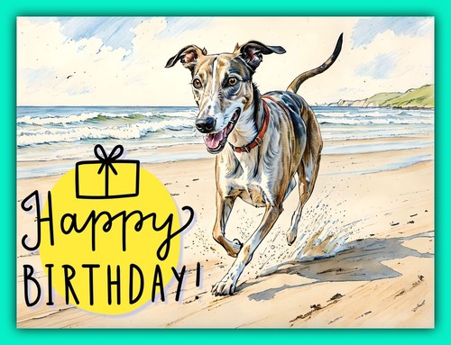 Greyhound whippet birthday - greyhound,