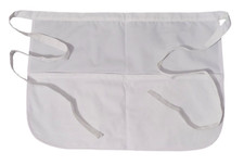 Catering White Half Apron two Pocket Server Waist Aprons pinny unisex