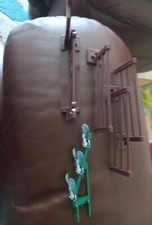 BRITAINS 1:32.FARM.3 FURROW PLOUGH & New Farm Gate With Notice & 3 Brown Fences